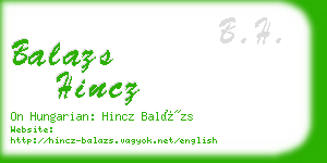 balazs hincz business card